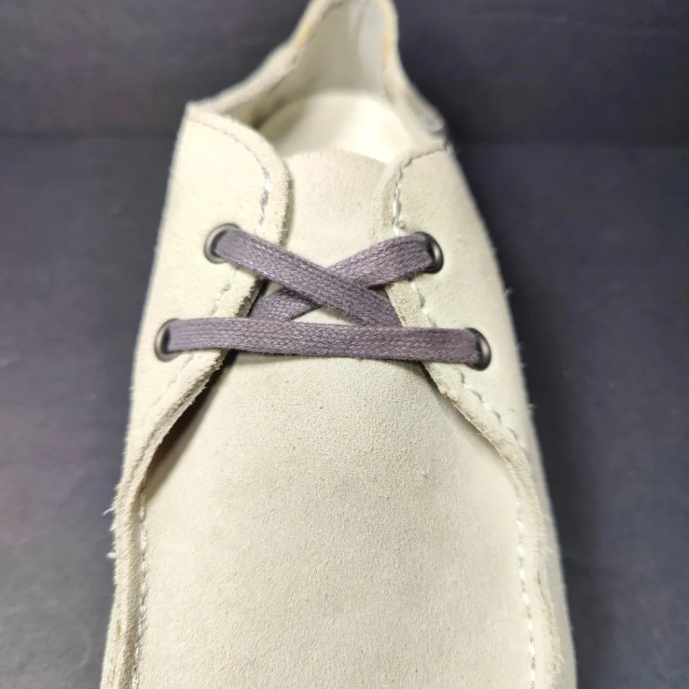 Crocs Santa Cruz 2 Eye Suede Loafer Light Grey Pearl White Men's 15365 Shoe Sz 8